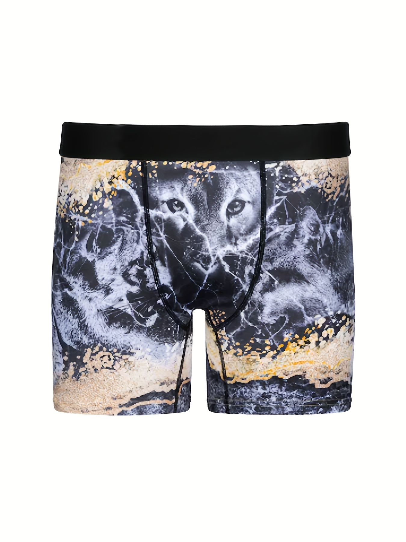 security Men's Underwear Leopard Print Sexy Boxer Briefs Short Underpants 1  S : : Clothing & Accessories