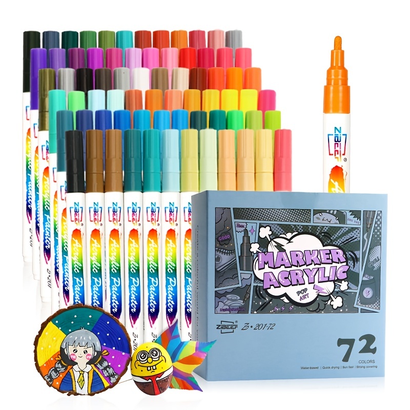 Color Drawing Markers Boys Girls Doodle Kids Acrylic Markers - Temu