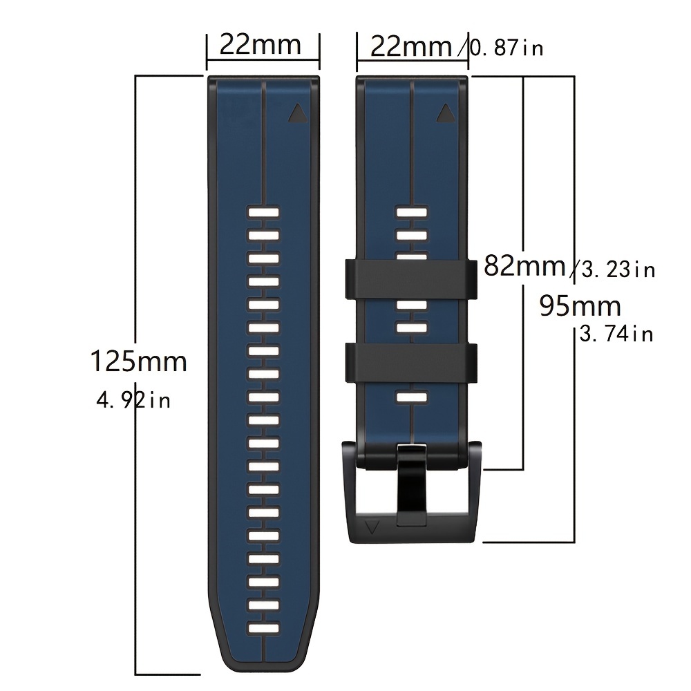 Bracelet silicone Garmin Fenix ​​​​5x / 6x (bleu foncé) 