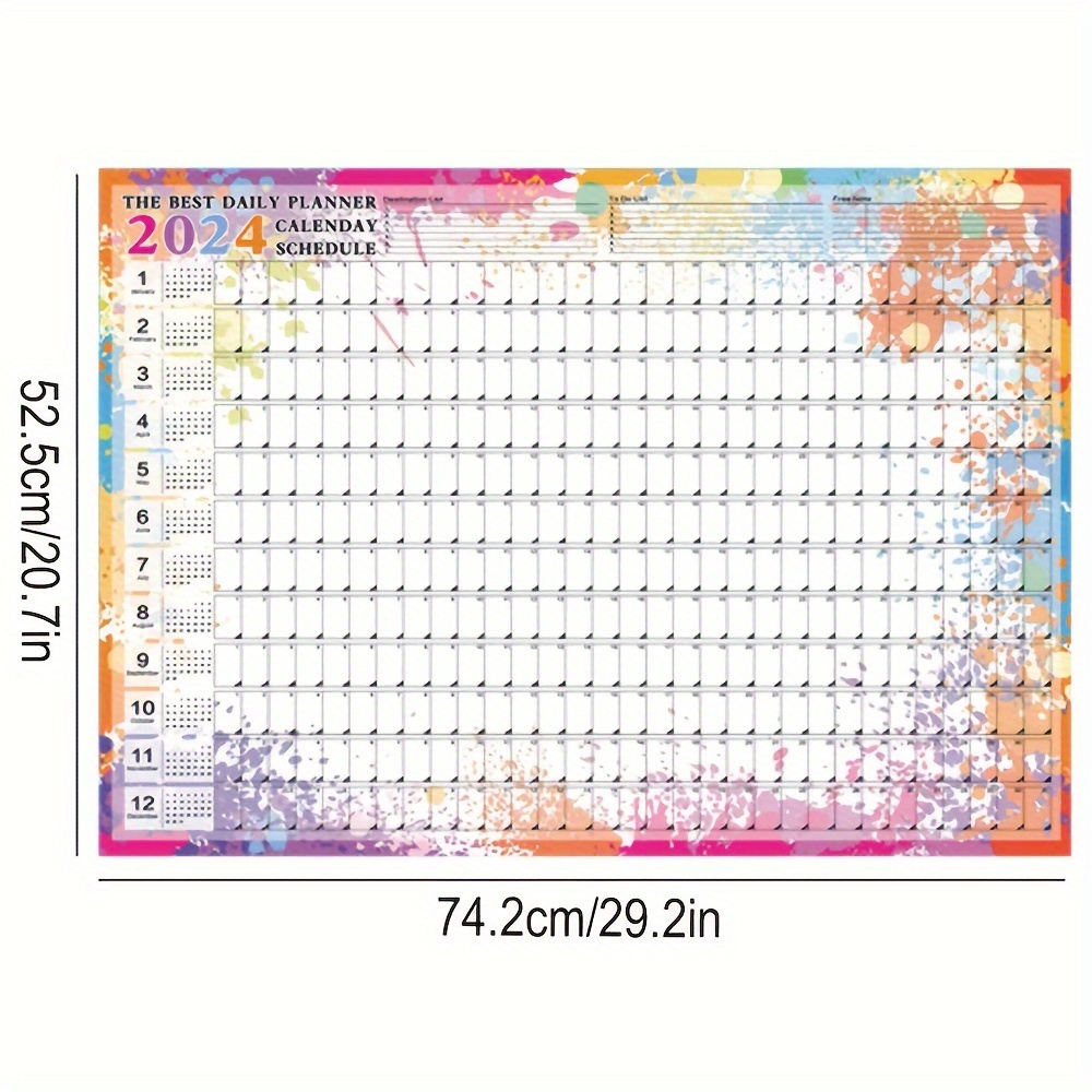 2024 Year Wall Wall Calendar Creative Simple Office Supplies - Temu