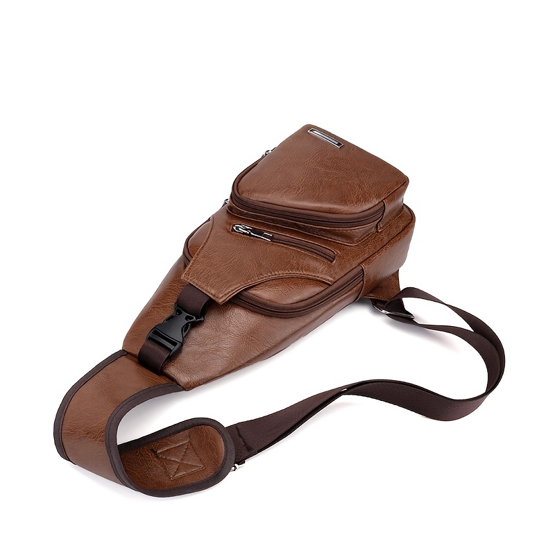 Casual Men's Shoulder Bag USB Chest Bag