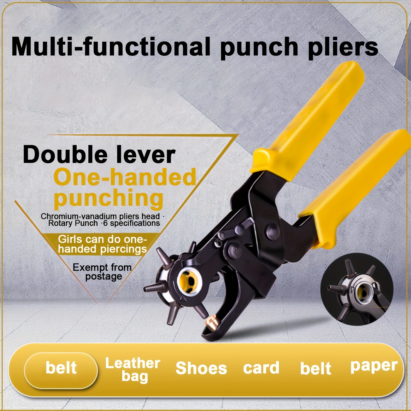 1pc Belt Punch Perforator Eye Punch Rotary Sewing Machine Bag Setter Watch  Belt Home Leather Punch Belt Punch Pliers