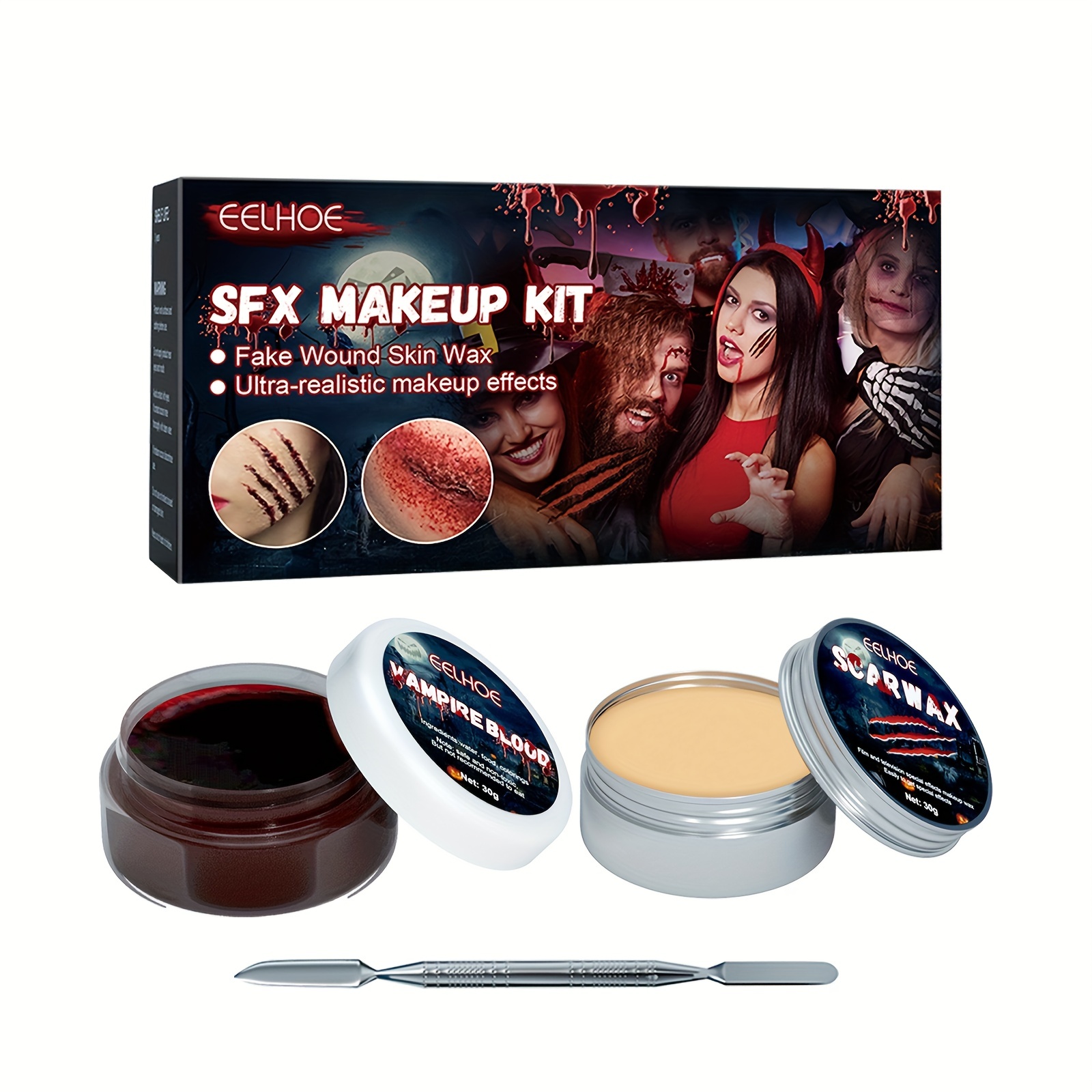 Sfx Makeup Kit Skin Wax Plasma Makeup Set Scar Makeup Creepy - Temu