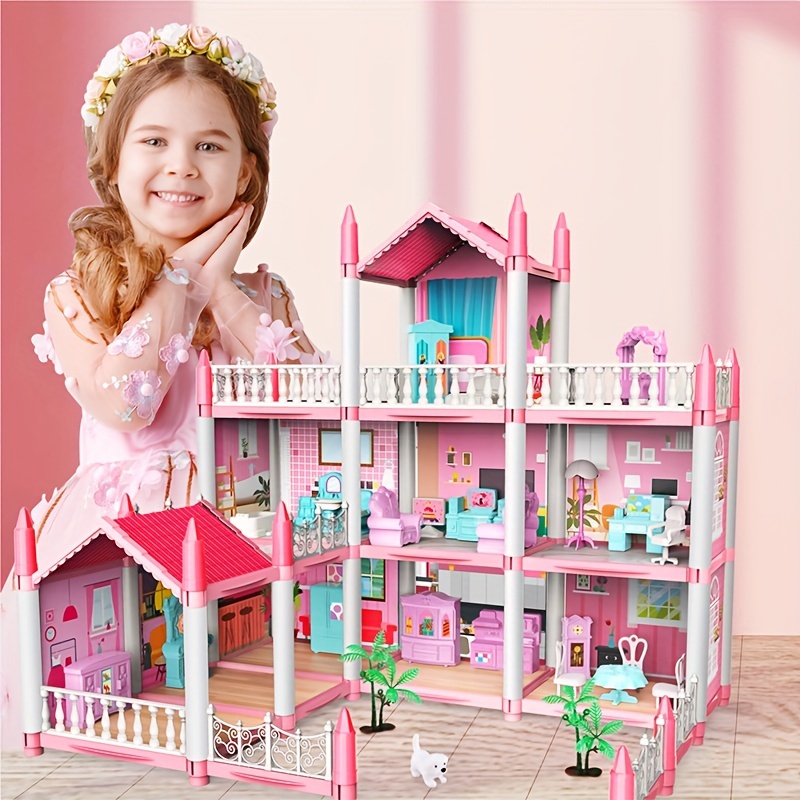 Dream Doll House Playhouse Dollhouse Toy Set Villa Princess - Temu