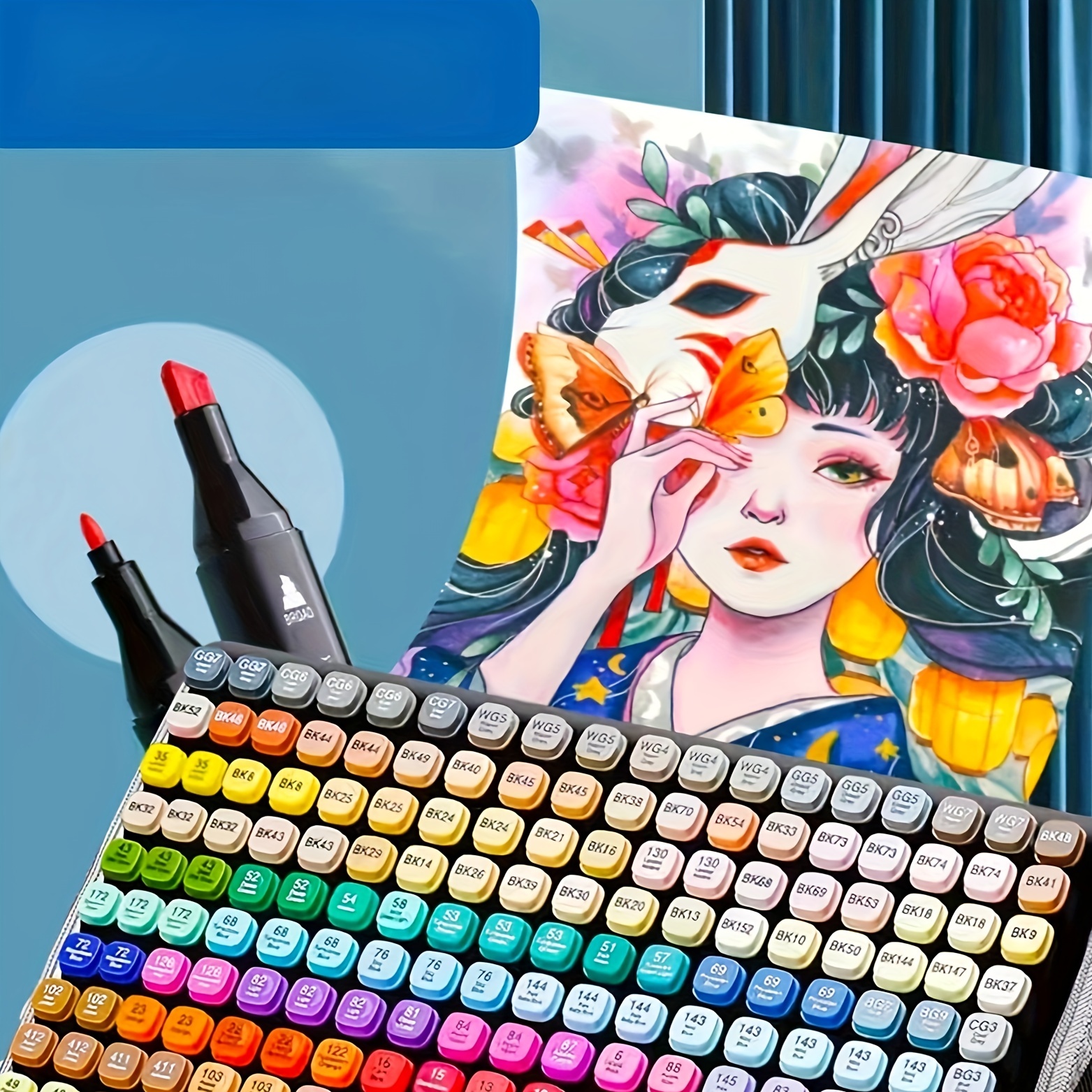 Alcohol Art Markers Set, Dual Tip, Brush & Chisel, Sketch Marker, Alcohol-Based  Brush Markers, Comes W/ 1 Blender for Sketching, Adult Coloring, and  Illustration (24-Basic-Color)