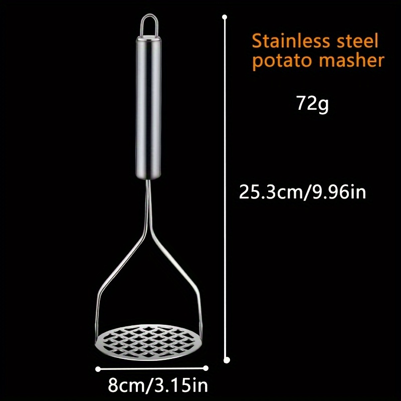 TEMU Stainless Steel Potato Masher - Manual Kitchen Tool For Mashing Potatoes And Pumpkins - Food Contact Safe Cookware