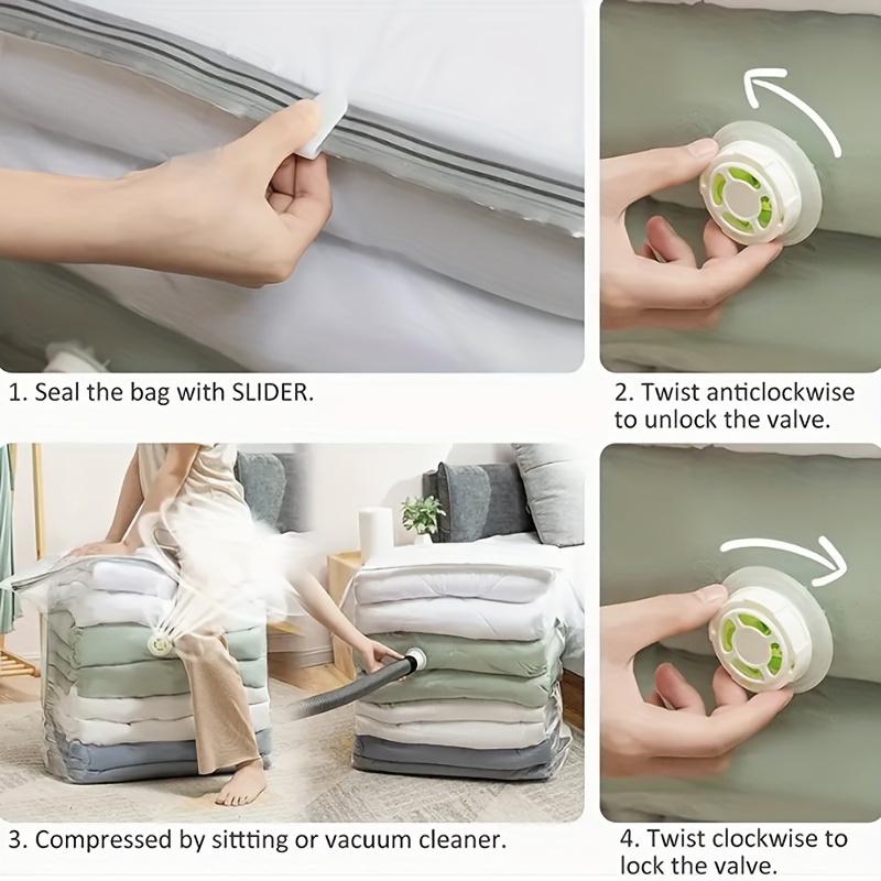 Vacuum Storage Bags, Space Saver Closet Organizers, Free Up 80% Space,,  Extra Large Vacuum Sealer Bags For Comforters Blankets Clothes Quilts  Duvets, Space Saver Vacuum Storage Bags - Temu