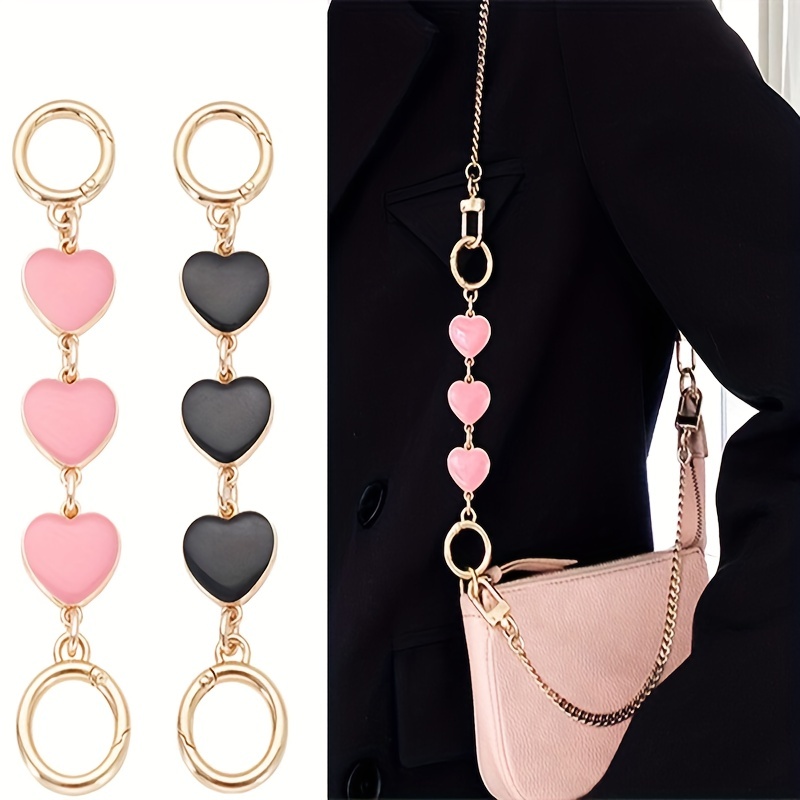 Bag Love Shape Extension Chain Golden Purse Chain Strap,purse