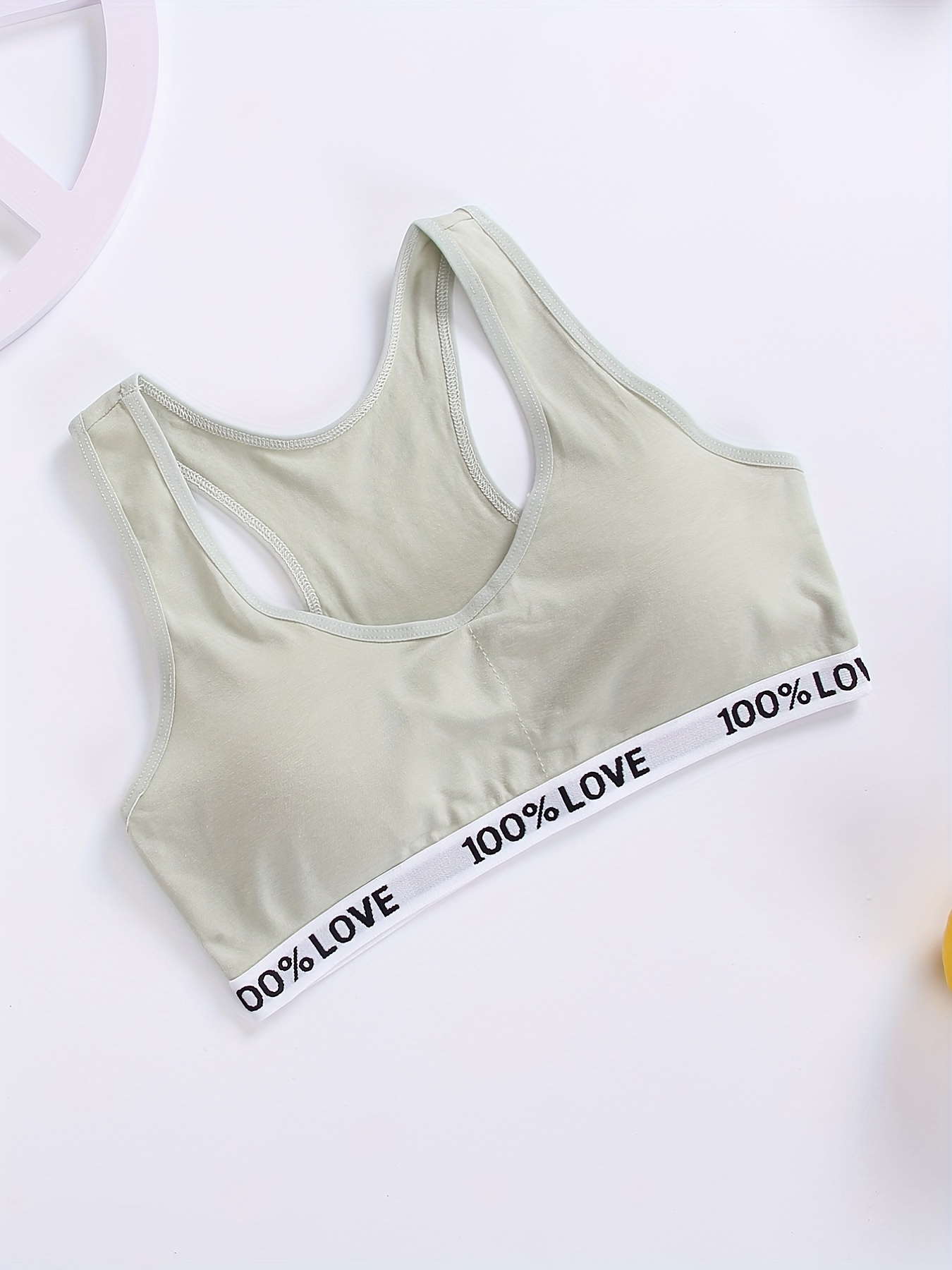 Letter Print Bra Panties Wireless Sports Bra Elastic Panties