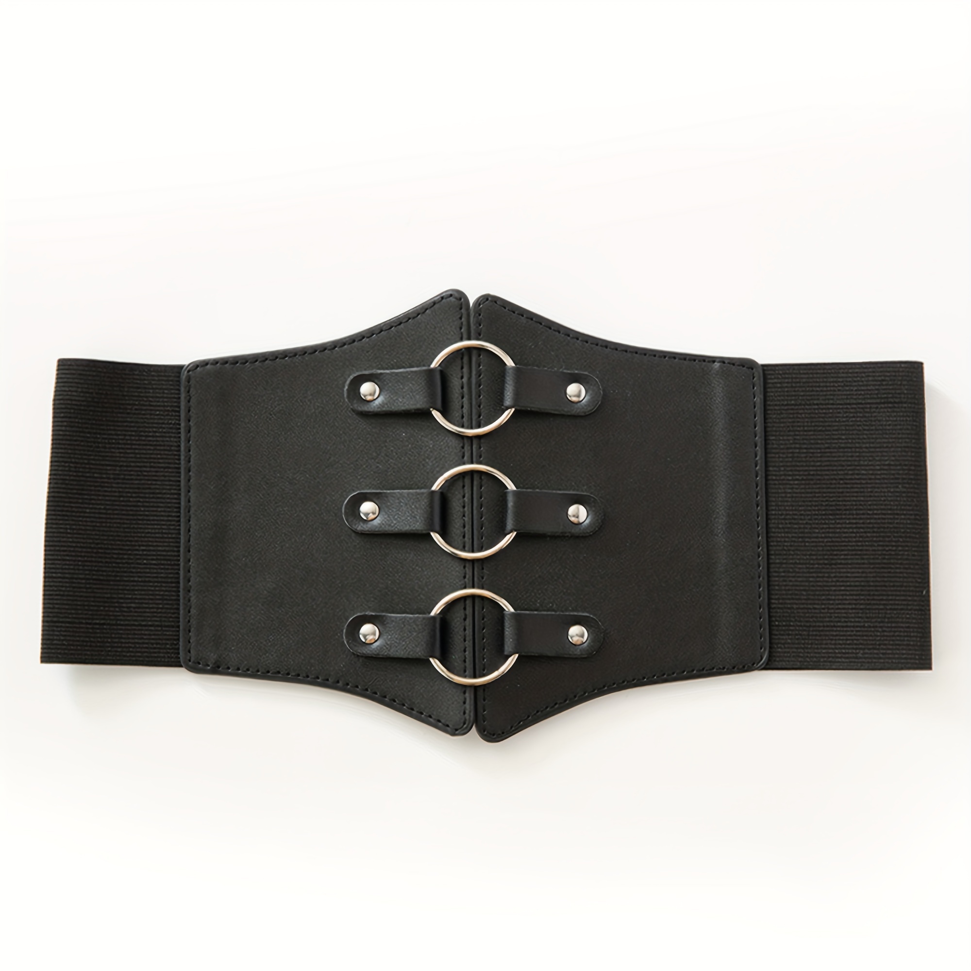 Gothic Bowknot Lace Belt Black Elastic Wide Corset Waistband - Temu Canada