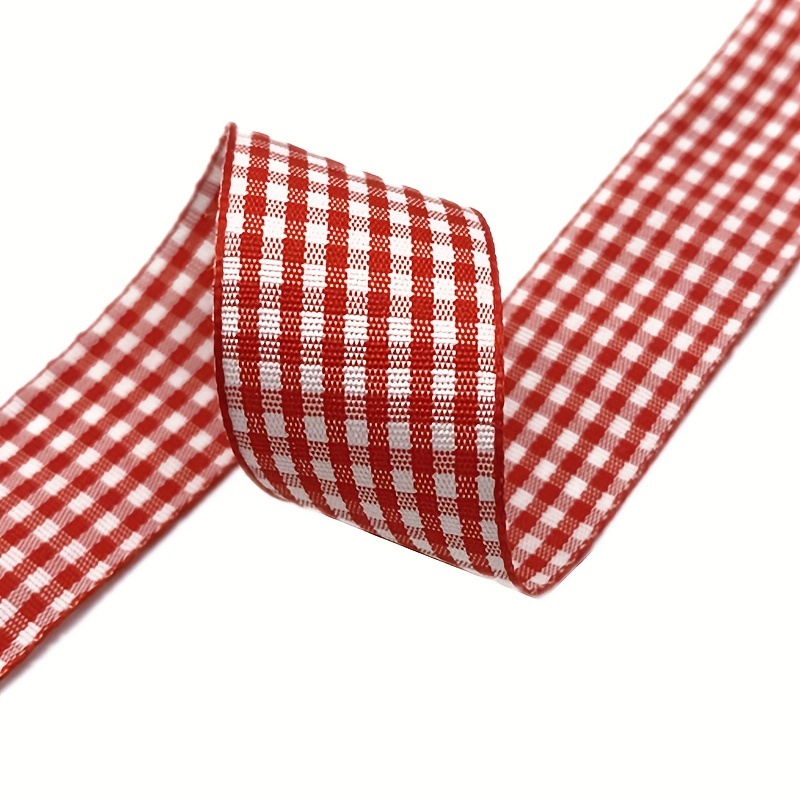 Wide Red And White Gingham Ribbon Plaid Ribbon Great For - Temu