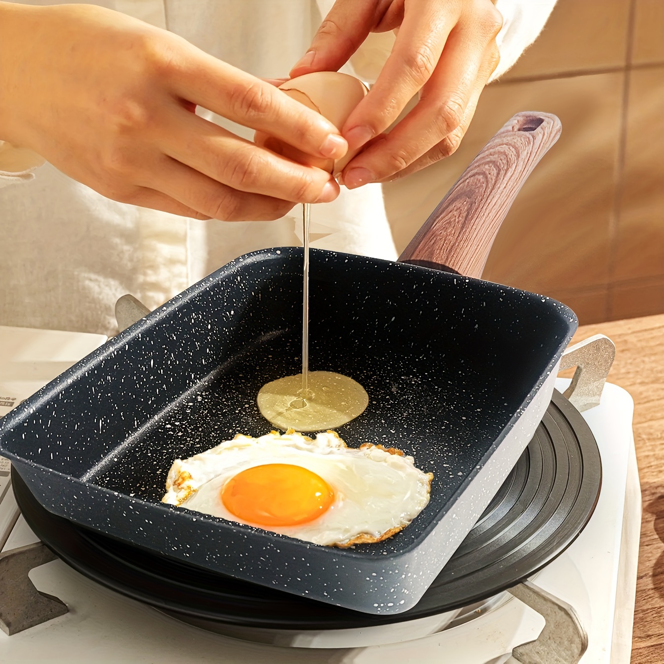 Square Non stick Pan Non stick Thick Egg Braised Rice Stone - Temu