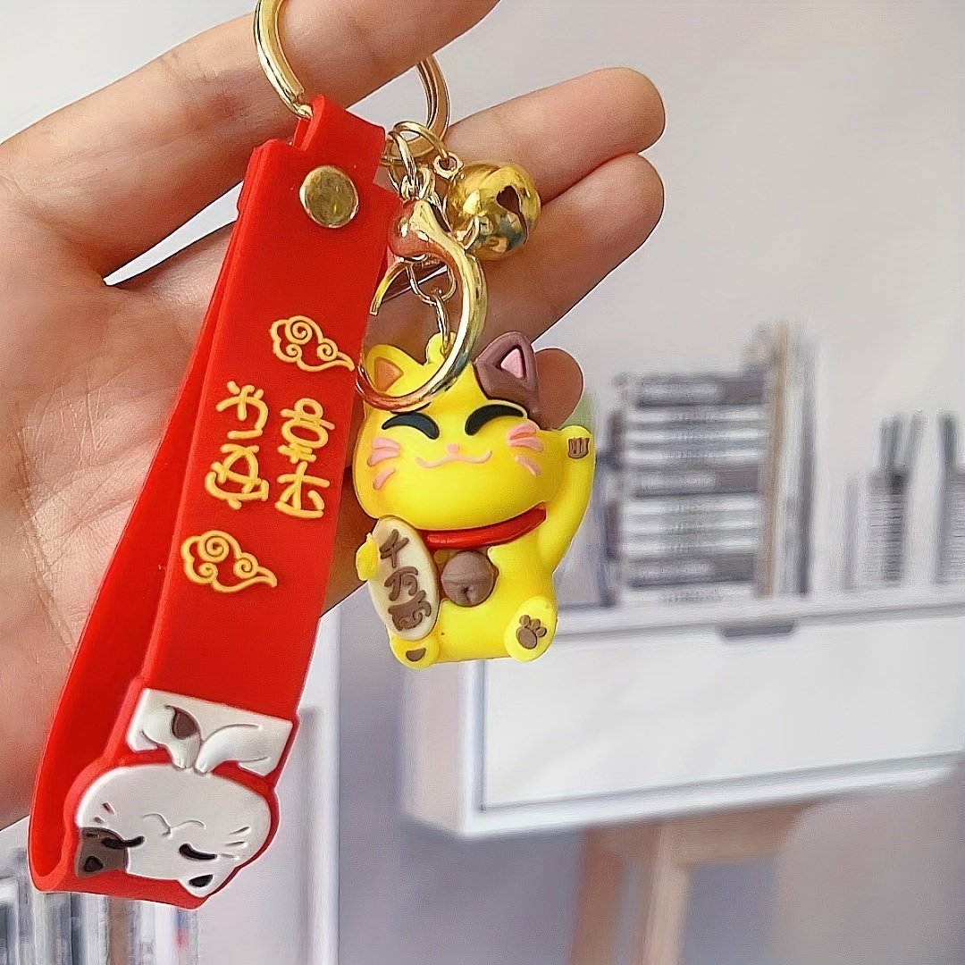 Lucky Cat Keychain Chinese Cute Lucky Cat Key Chain Goodie Bags