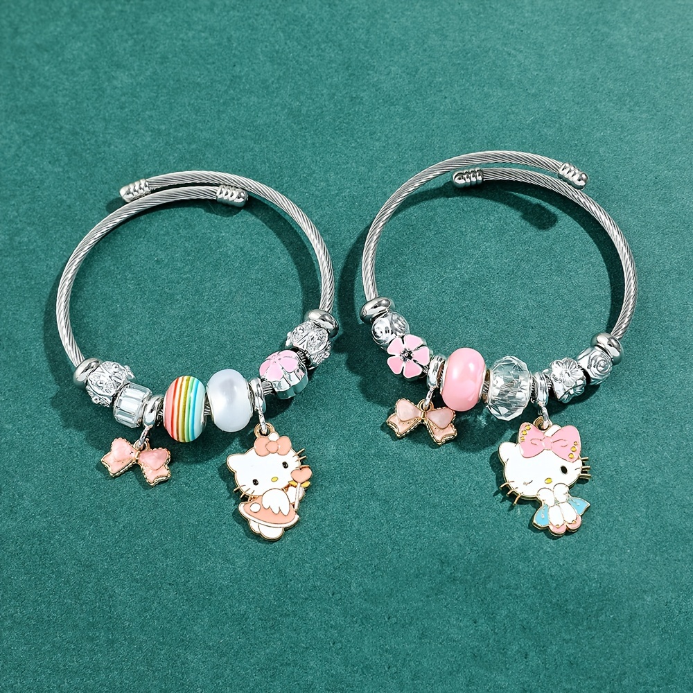 1pc Sanrio Hello Kitty Bracelets, Creative Cartoon Bangles For Girls, Sweet  Gifts For Girls