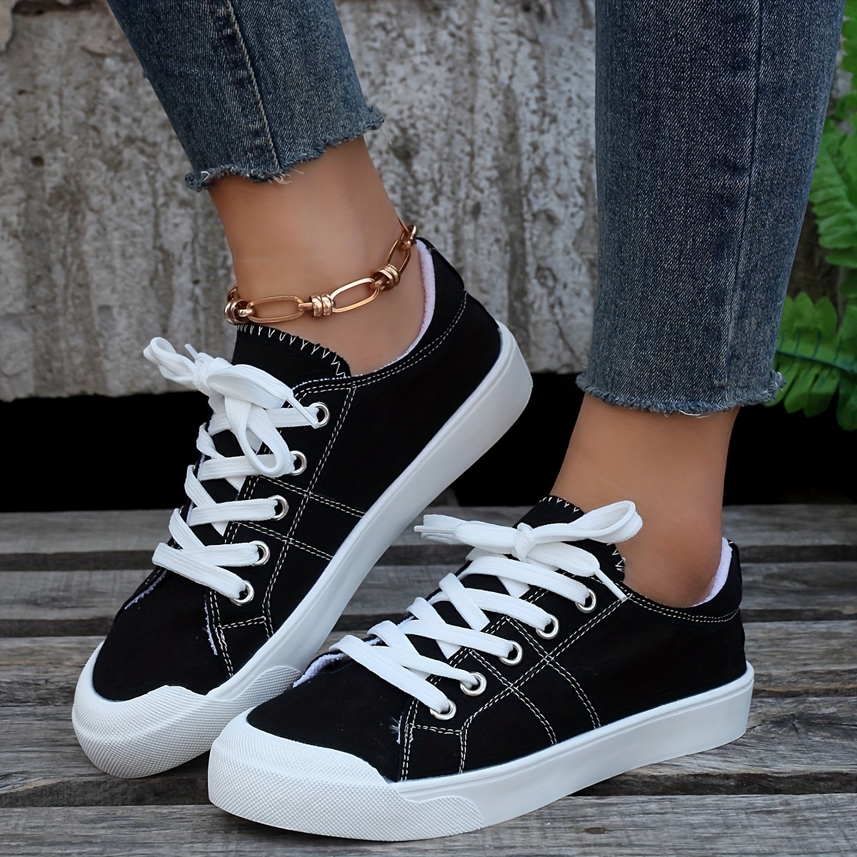 Women's White Canvas Sneakers, Comfy & Stylish