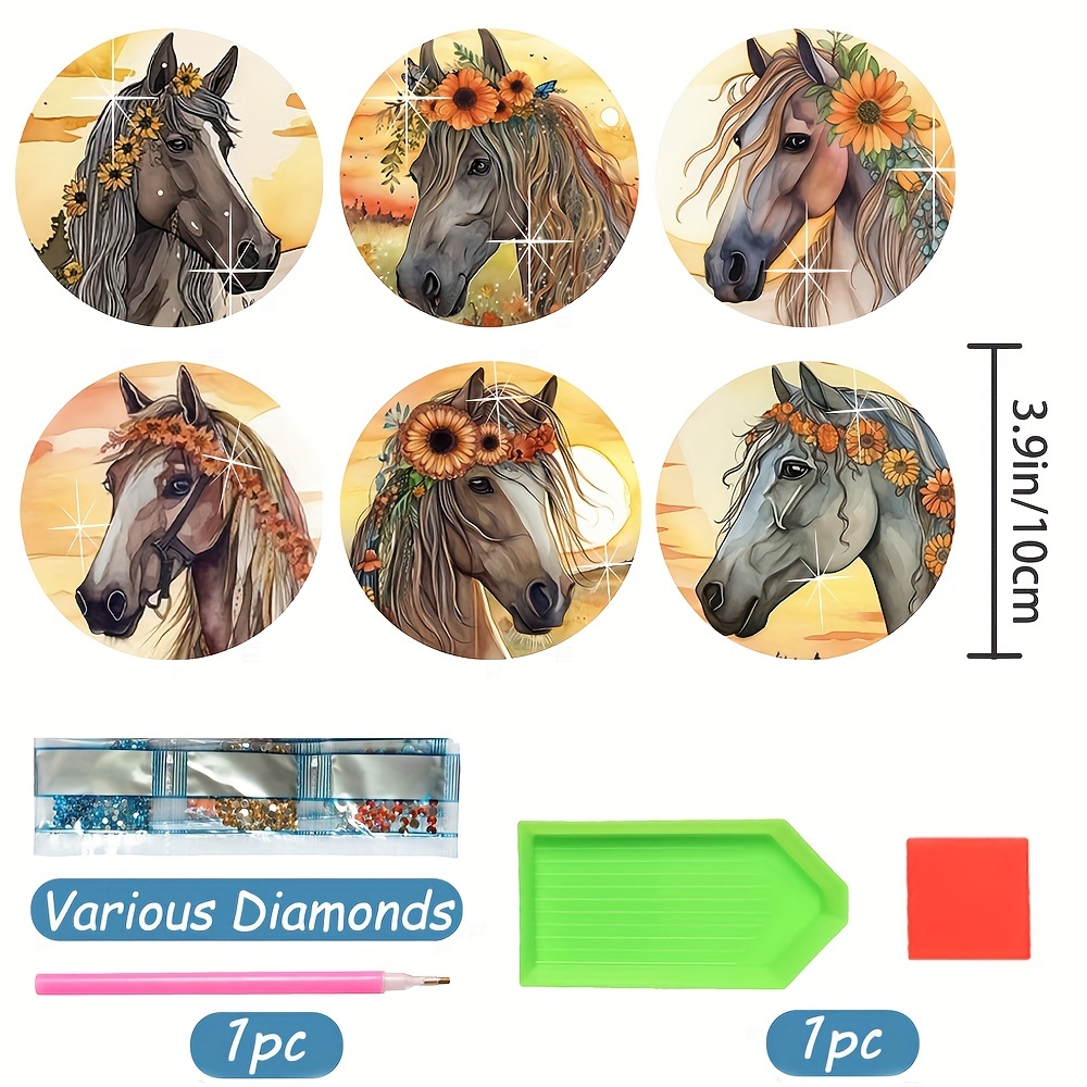 Diy Black Horse Animal Pattern Diamond Painting Set Mosaic - Temu