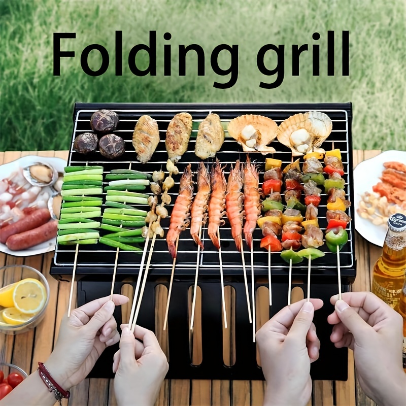 Portable Foldable Bbq Grill: Perfect For Outdoor Camping - Temu