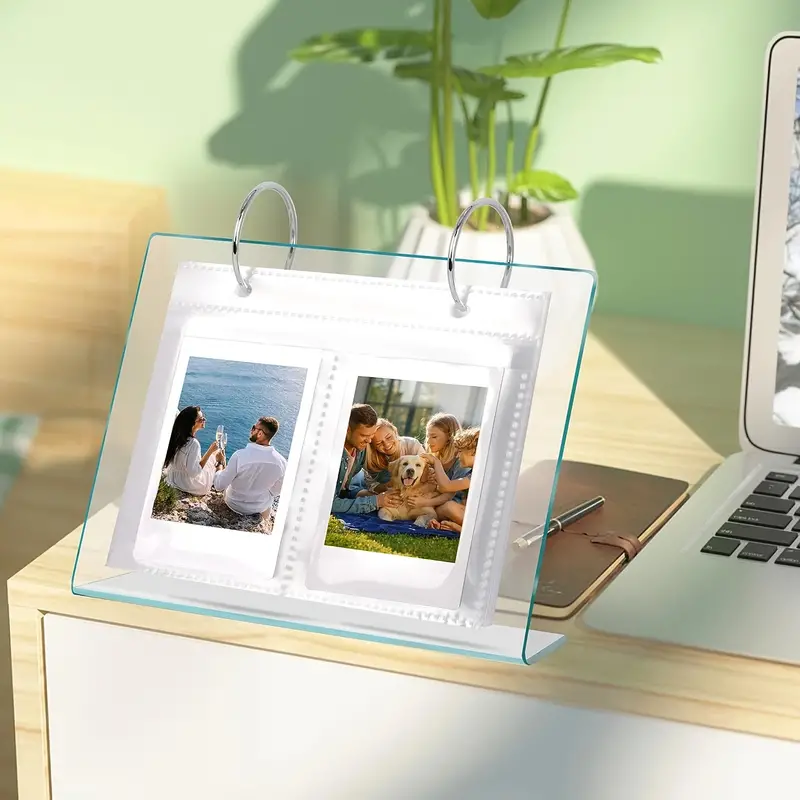 Desktop Small Photo Album Acrylic Flip Mini Photo Book - Temu