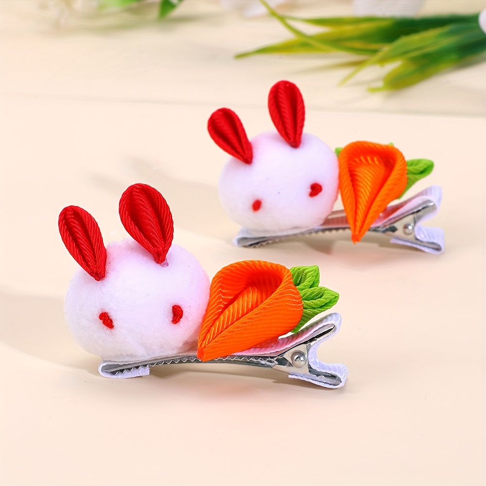 Temu 15pcs Girls Hair Clip Cartoon Rabbit Bear Flower Bow Hairpin