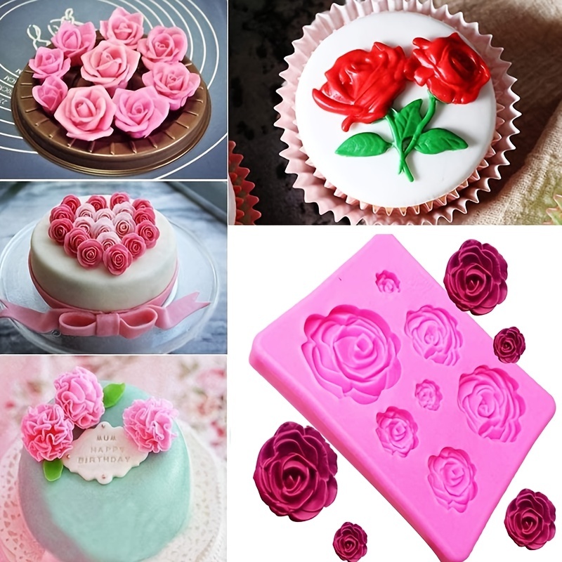 Rose Flower Silicone Mold Diy Wedding Cupcake Cake Silicone - Temu