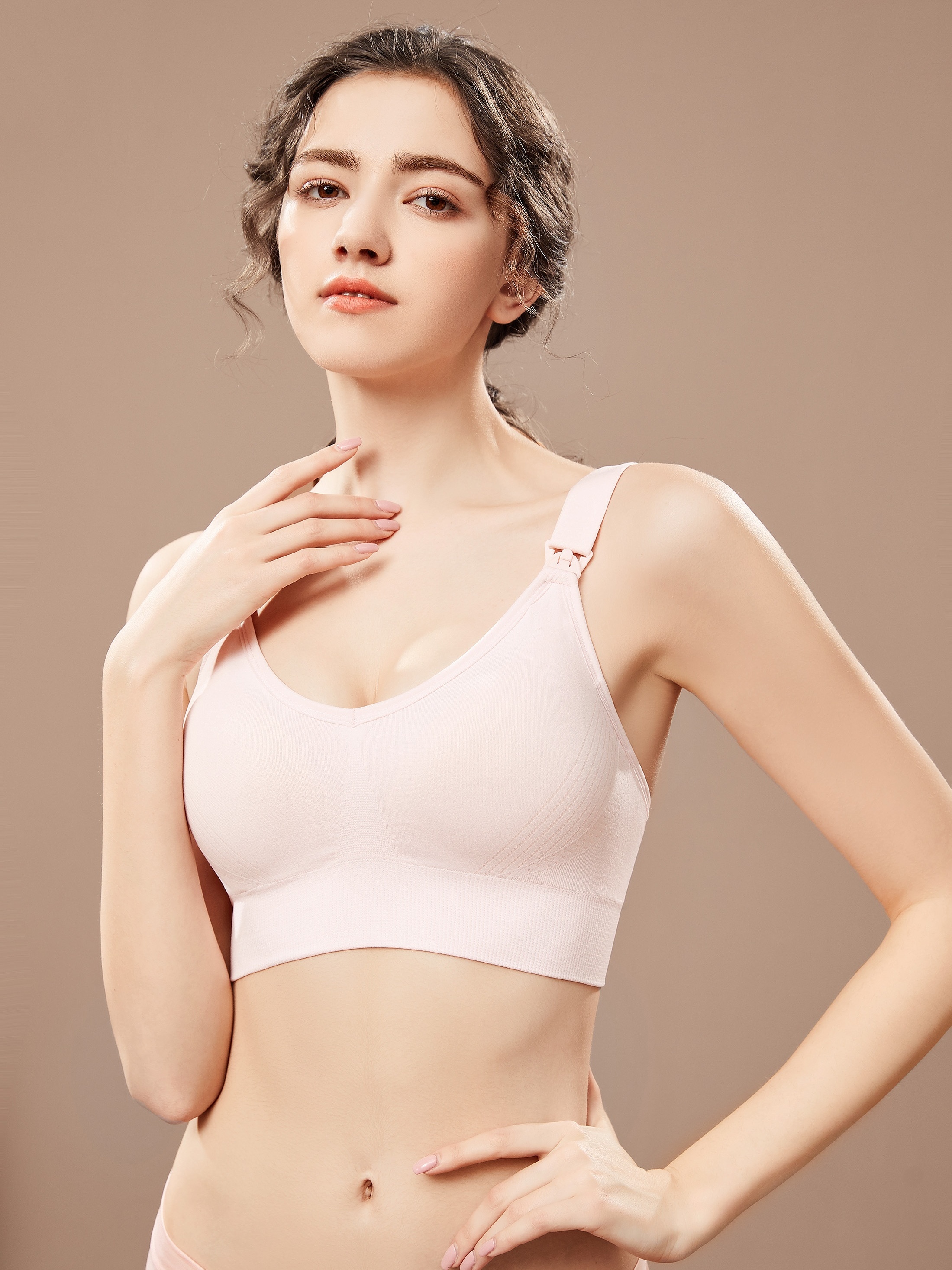 Comfortable Bras for Older Women Seamless Feeling Soft Support Thin  Underwear Women's Large Breasts Show Small Jelly Strips Anti Sagging Small  Breasts