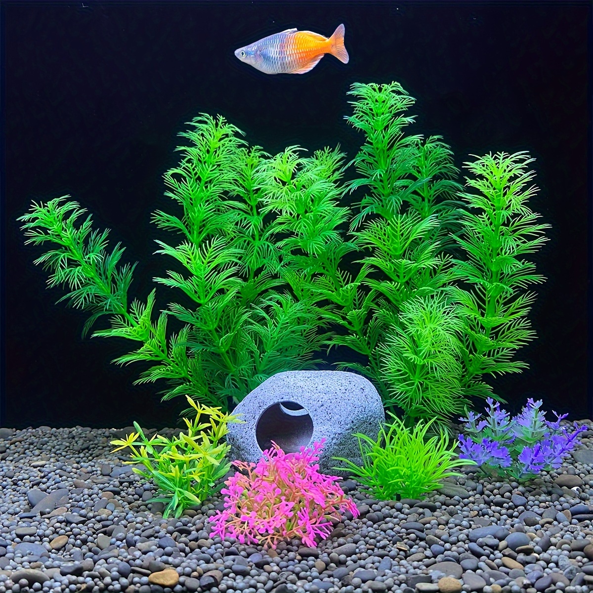 Fish Tank Decoration Ideas, Artificial grass in Aquarium