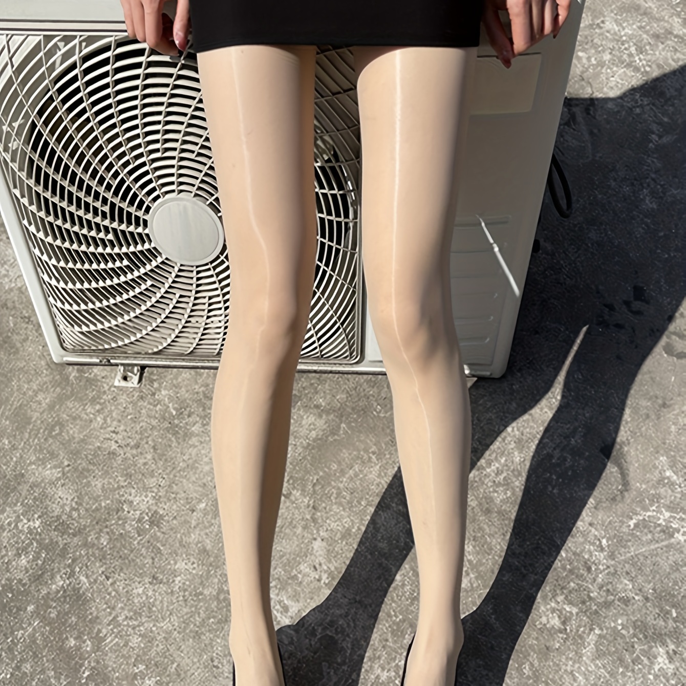 Oily Glossy Sheer Tights Sexy High Waist Slim Fit Footed - Temu