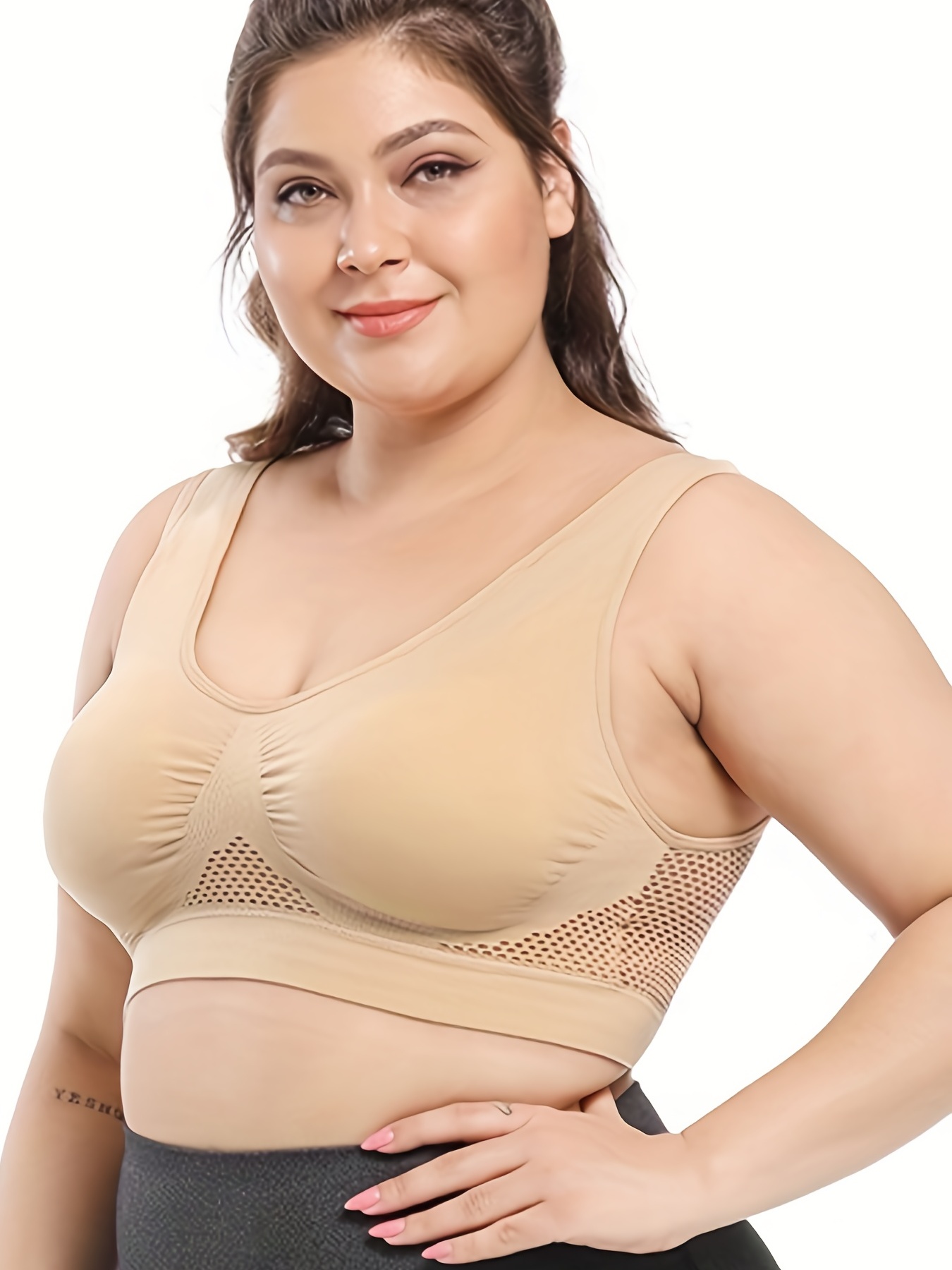 6 Pack Plus Size Sports Bra Set Women's Plus Solid Basic Yoga Bra Six Piece Set