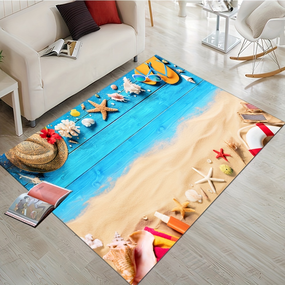 Beautiful Coastline Scenery Non slip Resistant Rug Machine - Temu