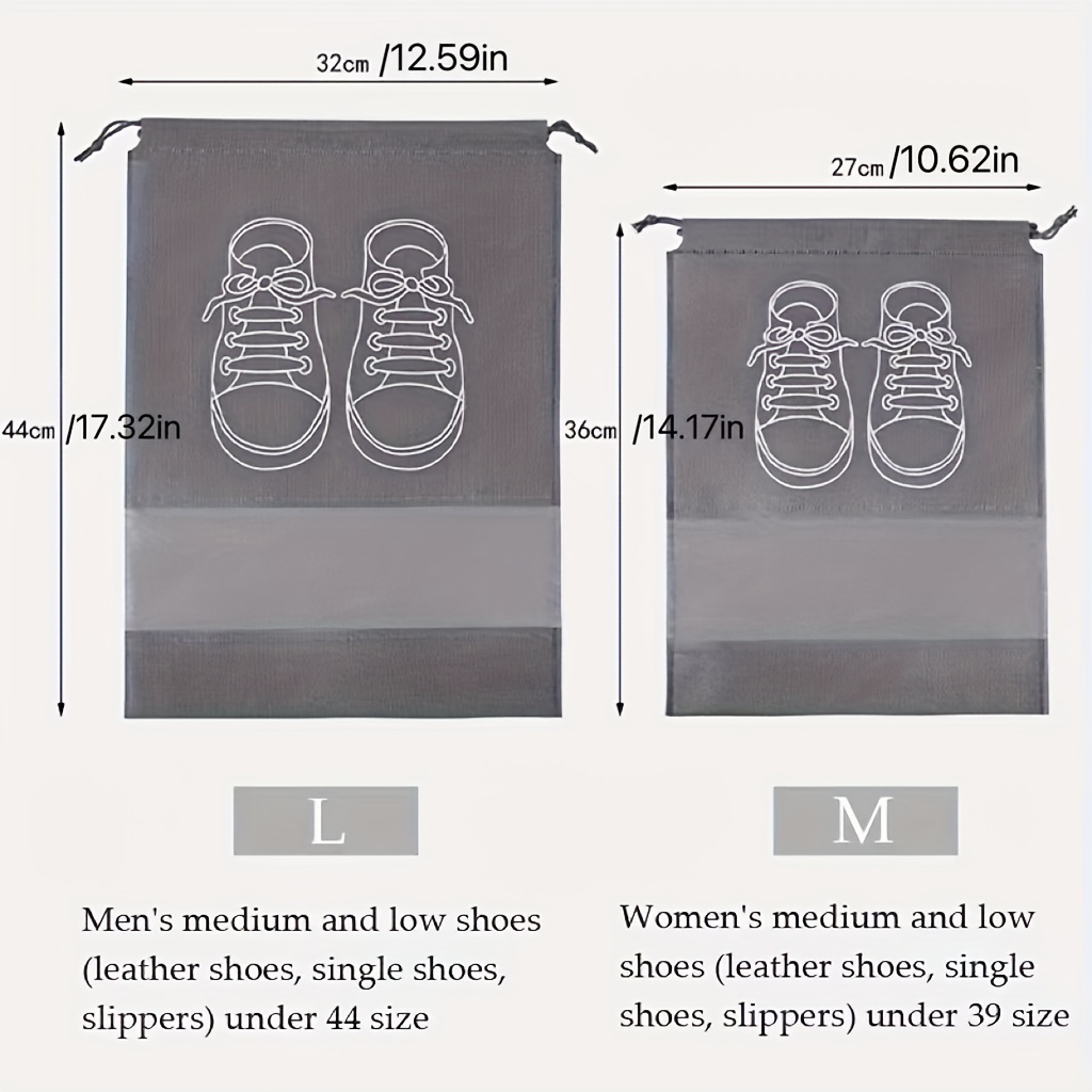 5pcs Portable Foldable Shoes Storage Bags Drawstring Travel Bags