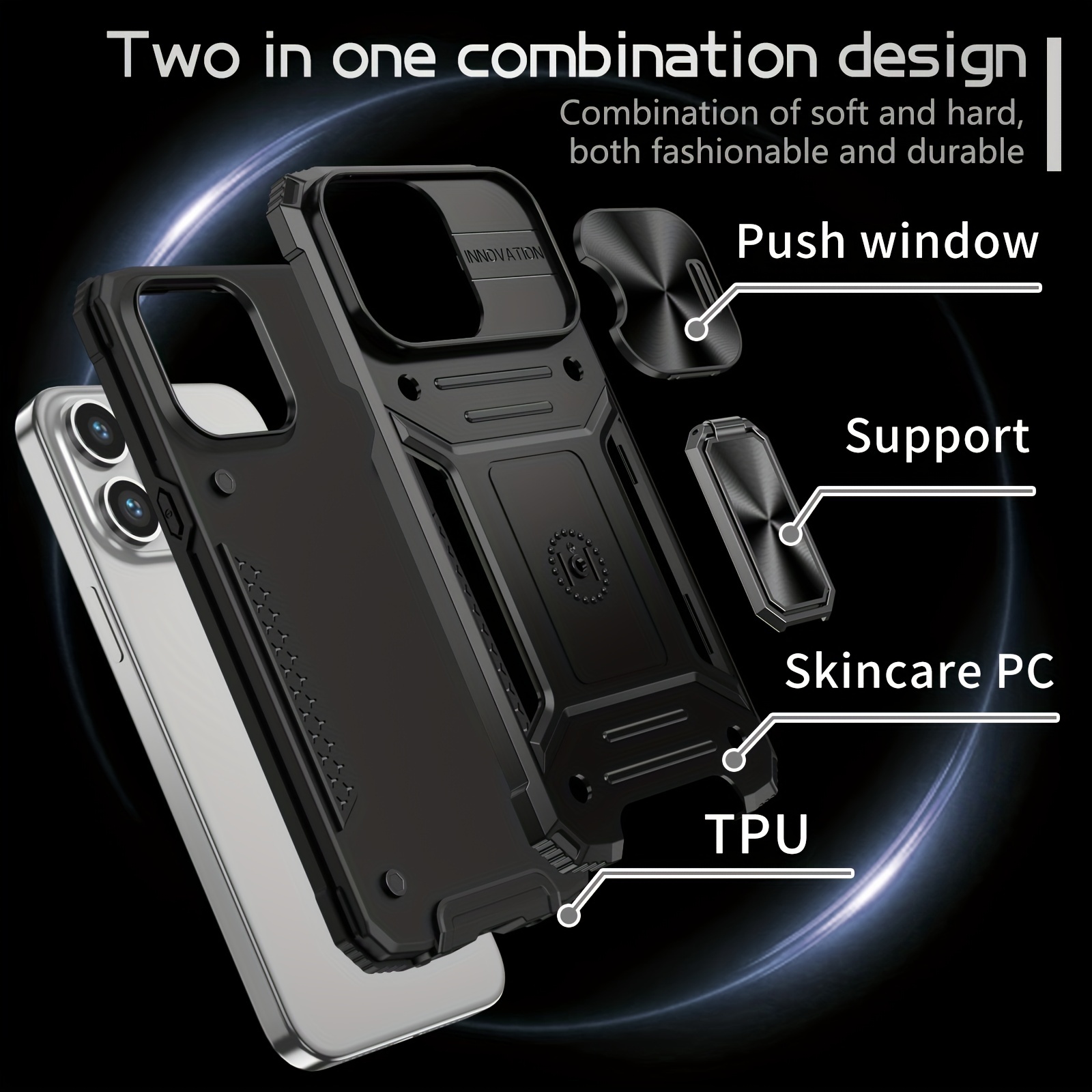 Funda para iPhone 15 Pro Max Phone Case 15 Pro Max iPhone Case para mujer  con anillo y soporte giratorio de 360° integrado para iPhone 15 Pro Max 