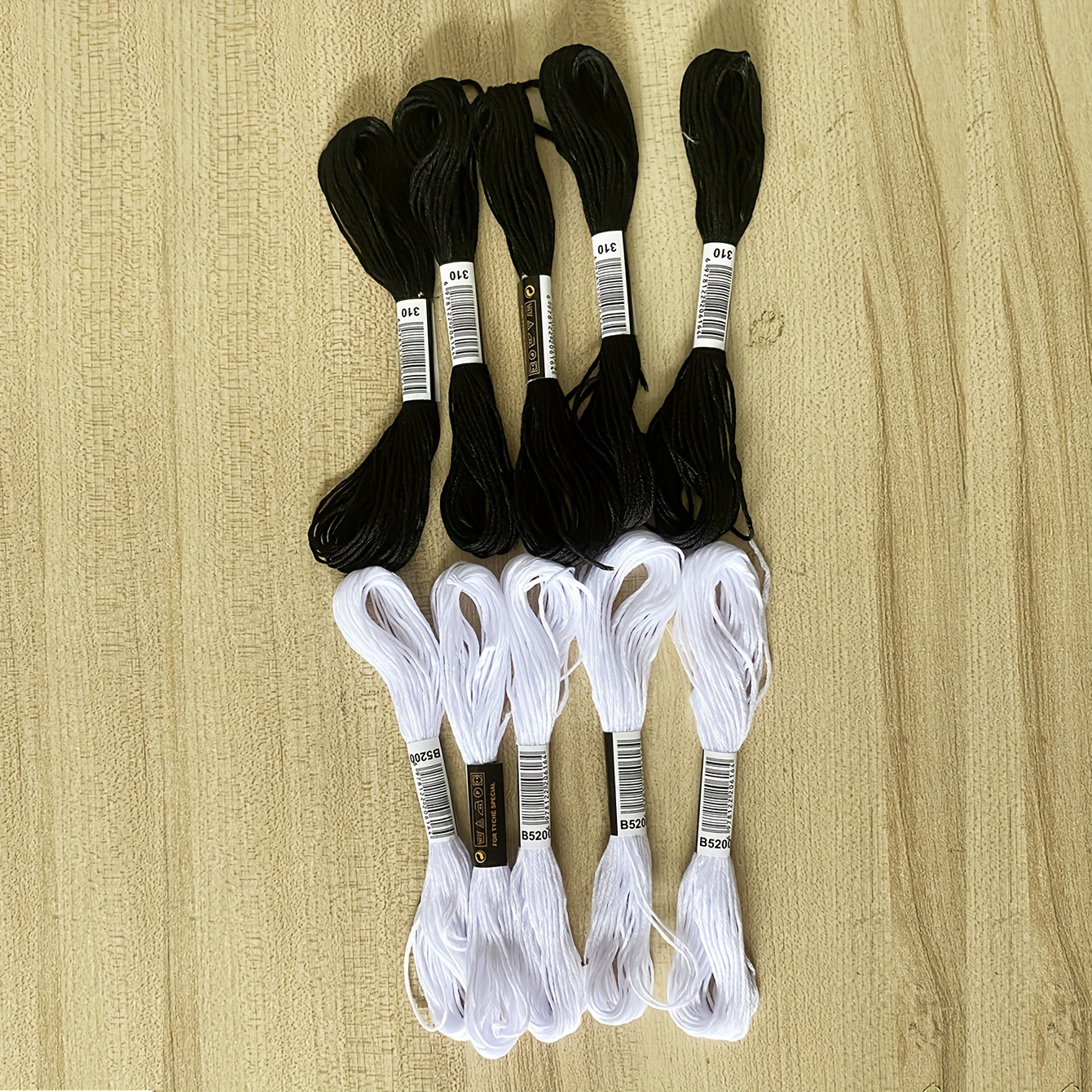 10pcs/set White And Black Cross Stitch Embroidery Thread, Hand Embroidery  Floss, For DIY Sewing