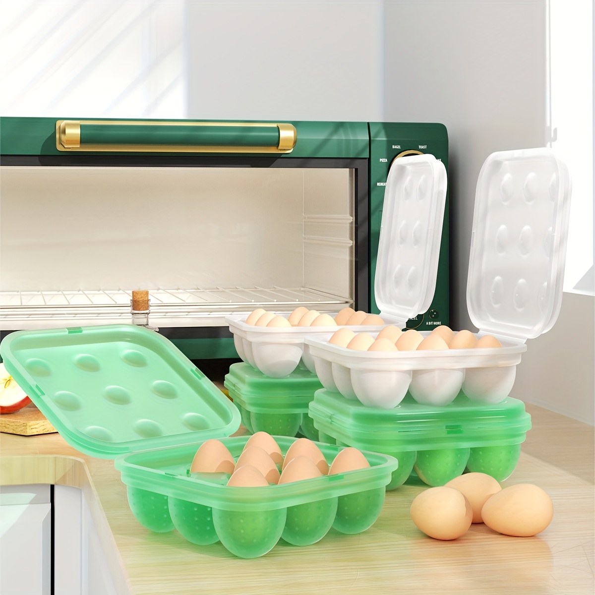 Portable Picnic Egg Organizer Silicone Anti-collision Kitchen Refrigerator Crisp