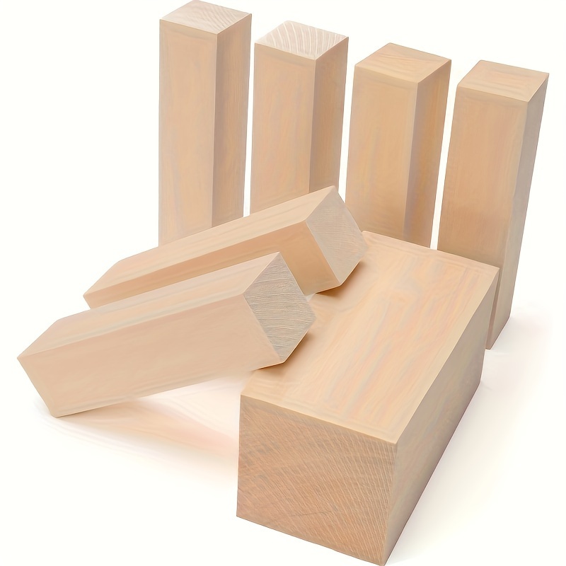 10 Pcs Wood Carving Block Carved Basswood Strips Building Blocks Adults  Blank