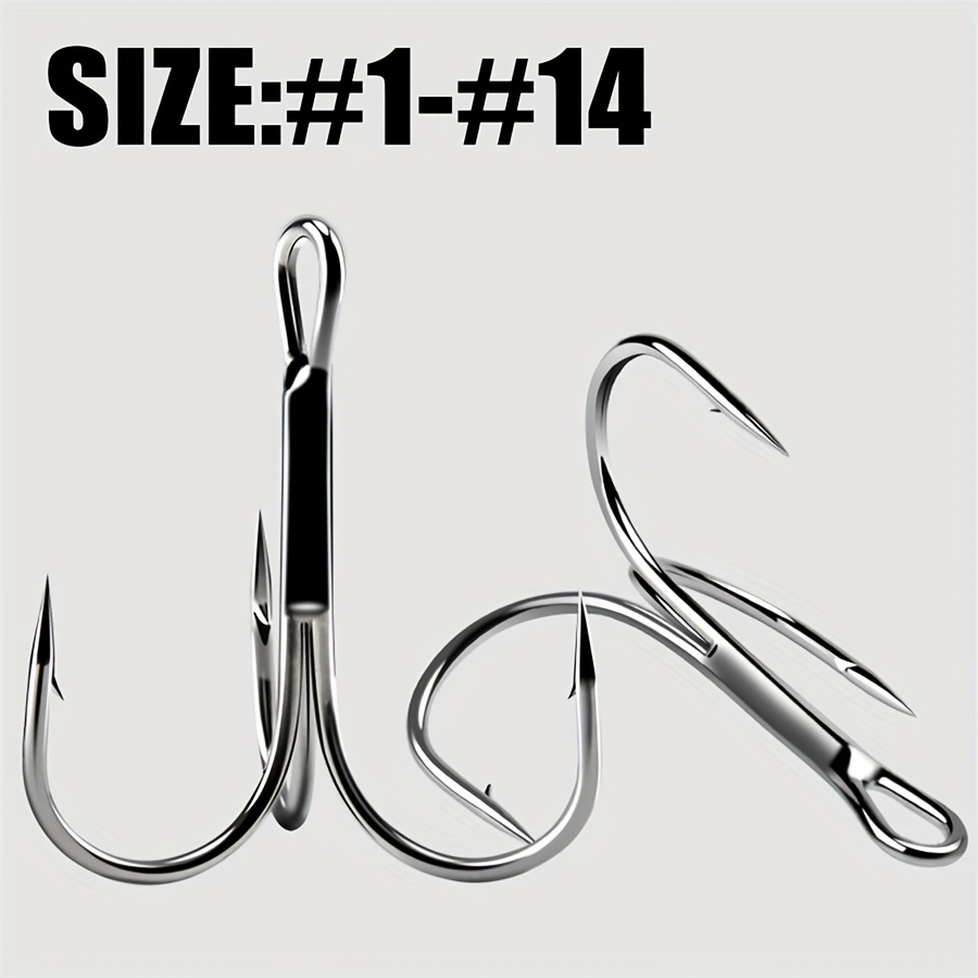 No. 1 no. 14 Barbed Iron Treble Hooks Sharp Anchor Fish Hook - Temu