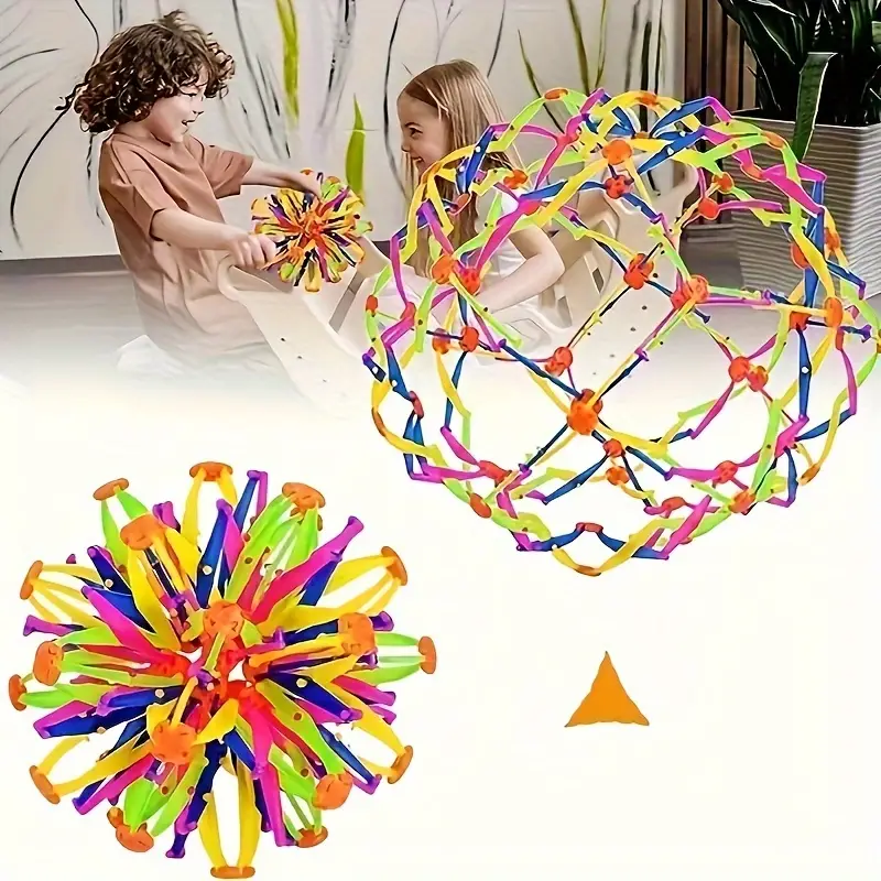 Expanding Ball Sphere - Anxiety Relief Ball For Adults Sensory Ball  Expandable Breathing Ball - Rainbow Yoga ADHD - Fidget Large Inflatable Ball