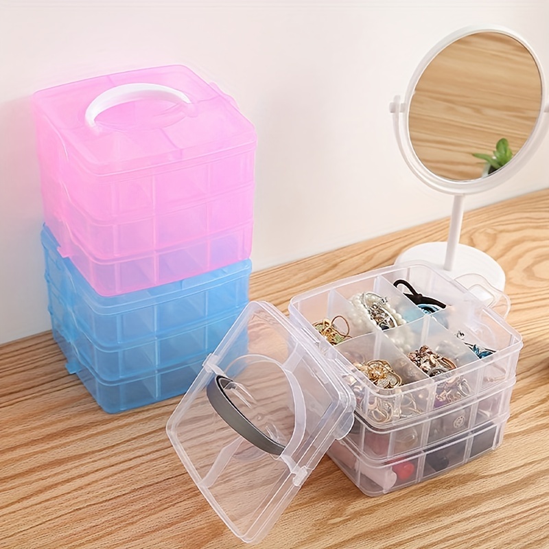 Cajas de almacenamiento plegables con tapa de plástico, caja de  almacenamiento de automóvil, caja de almacenamiento multifuncional de  plástico para