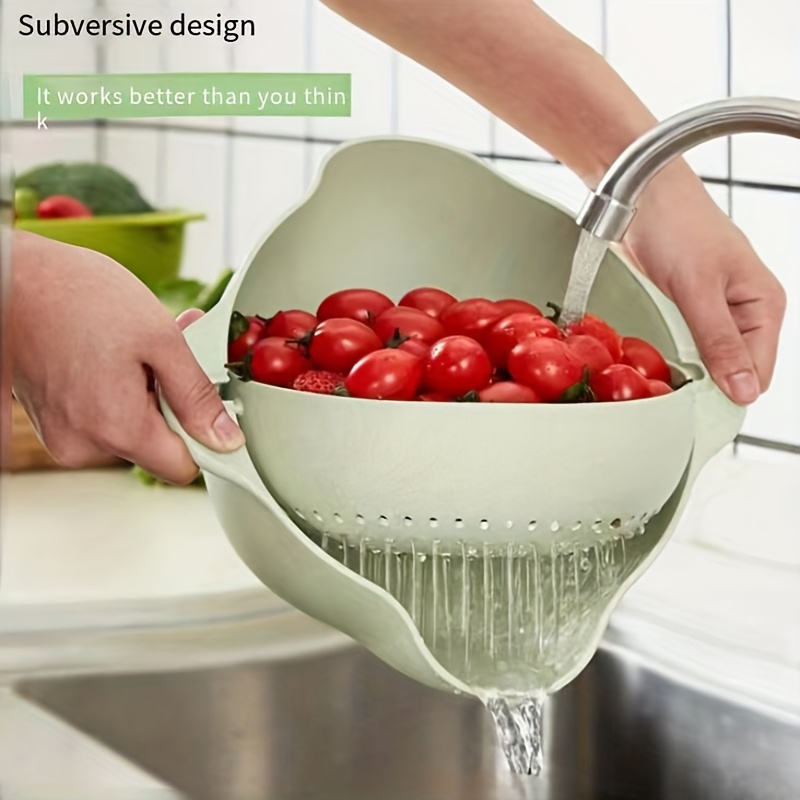Double Drain Rotatable Vegetable Washing Basket