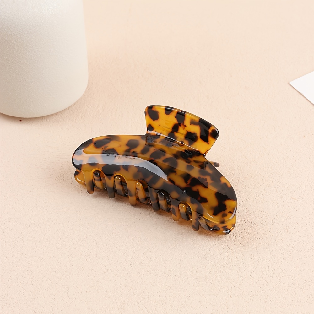 4Pcs/Set French Design Large Acetate Hair Claw Clip Tortoise Shell