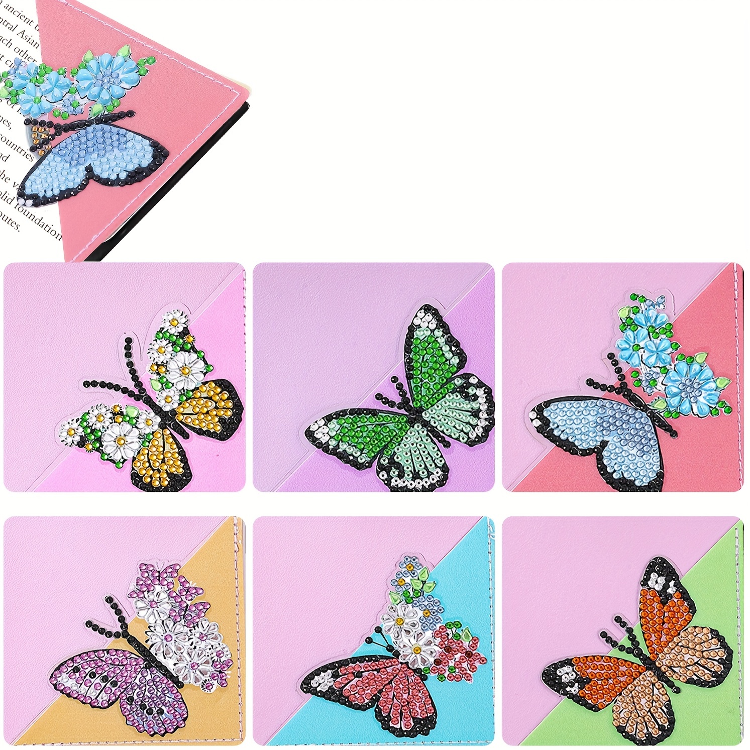  WIVICO Diamond Painting Bookmarks, 8p Butterfly Corner Bookmark Diamond  Art Bookmarks for Book Lovers,DIY Diamond Painting Kits for Kids Adults :  Office Products