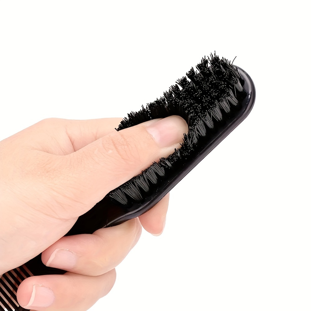 Peigne À Barbe Noir Pour Homme Moustache Brosse À Cheveux Faciale