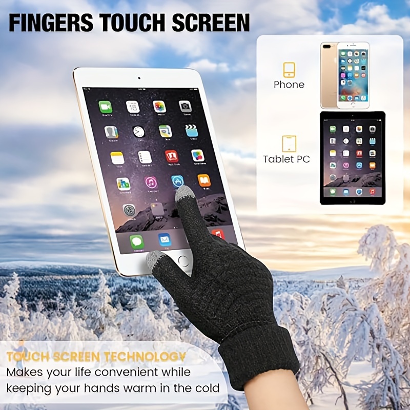 Women's Winter Touch Screen Gloves Warm Fleece Lined Knit Gloves