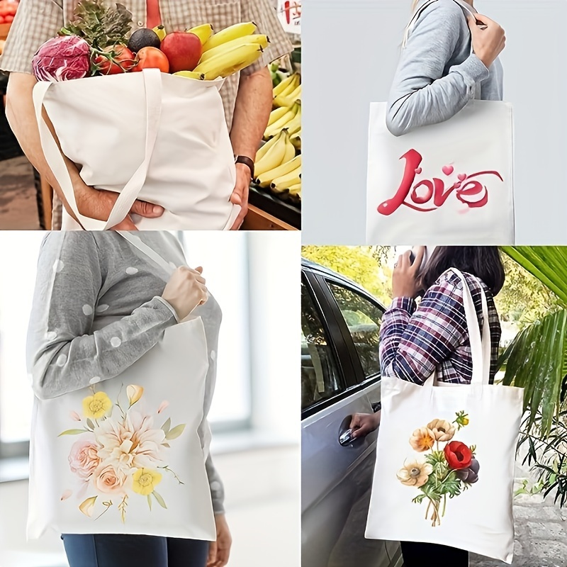 Sublimation Blanks Tote Bags, Reusable Grocery Bags Diy Heat Transfer  Canvas Tote Bags Cosmetic Makeup Bags Shopping Bags With Customized Color  For Diy, Advertising, Christmas Craft Gift - Temu Mexico