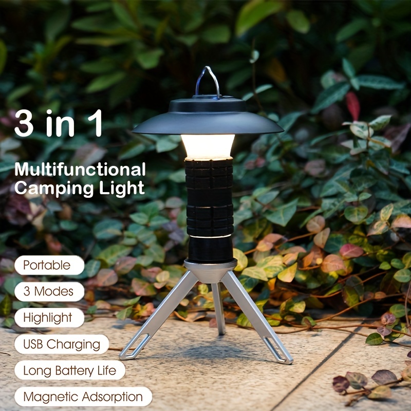 LED Camping Lantern 3 Lighting Mode Rechargeable Camping Light Waterproof  Retro Tent Lamp for Travel Adventure Outdoor Lighting