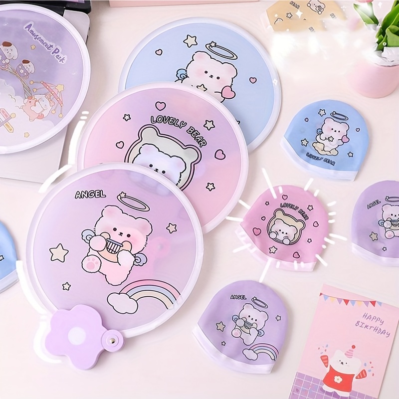 Cartoon Folding Mini Fan, Portable Summer Beach Fan
