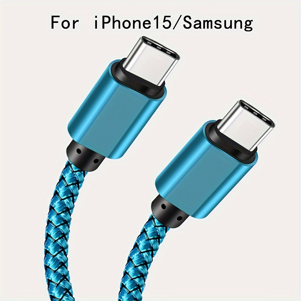 Cable USB tipo C, cargador USB C a USB A (paquete de 2 unidades de 1 m /  3,3 pies), cable de carga rápida trenzado de nailon compatible con Samsung