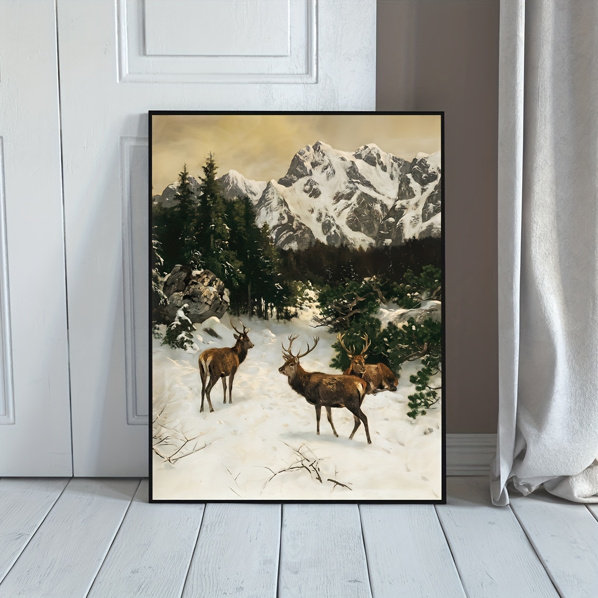  Deer In The Snow - Aesthetic Winter Unframed Poster