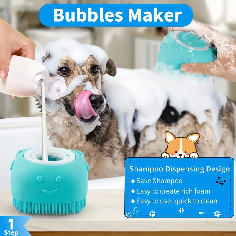 Dog Bath Brush Dog Shampoo Brush Dog Scrubber For Bath Pet Bath Massage Brush  Scrubber Dog Shower Grooming Supplies - Temu