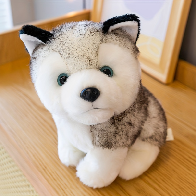 Lifelike Cute Husky Dog Plush Toys Soft Stuffed - Temu