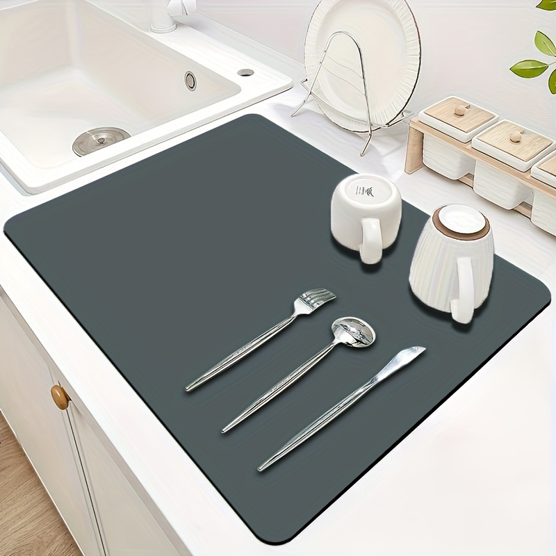 Super Absorbent Coffee Dish Large Kitchen Absorbent Draining Mat Drying Mat  Quick Dry Bathroom Drain Pad Kitchen Faucet Placemat